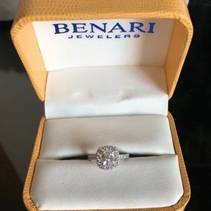 Henri Daussi Engagement Ring 14k White Gold